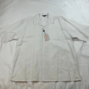 Bagazi Men’s White Linen Short Sleeve Shirt 3XL Excellent Condition